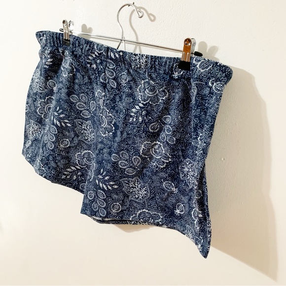 Lucky Brand Pajama Shorts Blue Floral Pattern Drawstring Elastic Waist Mid Rise - Picture 6 of 8